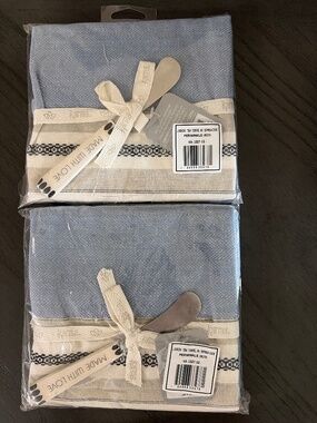 NEW Kerma Lisbon Tea Towel with Stainless Steel Spreader Set – Periwinkle Blue